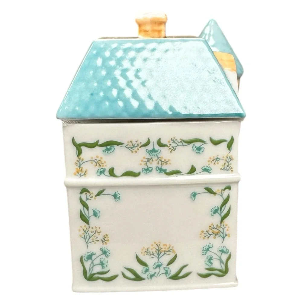Vintage The Lenox Spice Village Parsley House Jar Fine Porcelain With Foam 1989